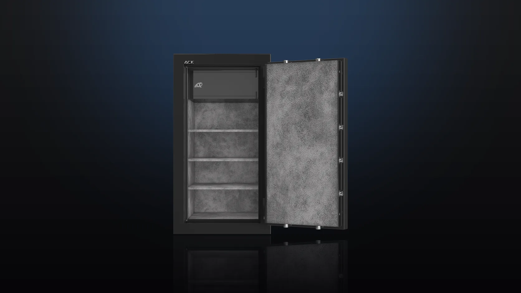 ACK Metal ZK-1200 özel zırhlı çelik kasa, açık kapak ve iç düzen